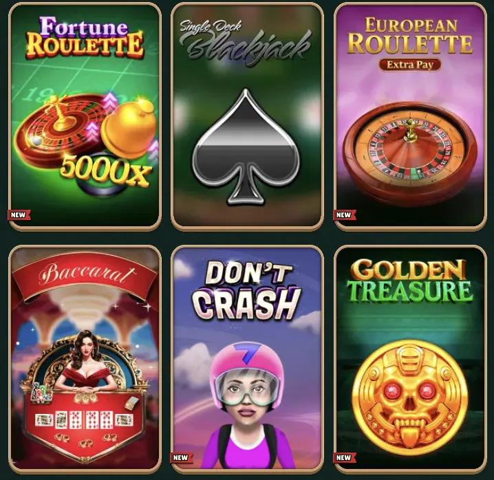 Table game section - example